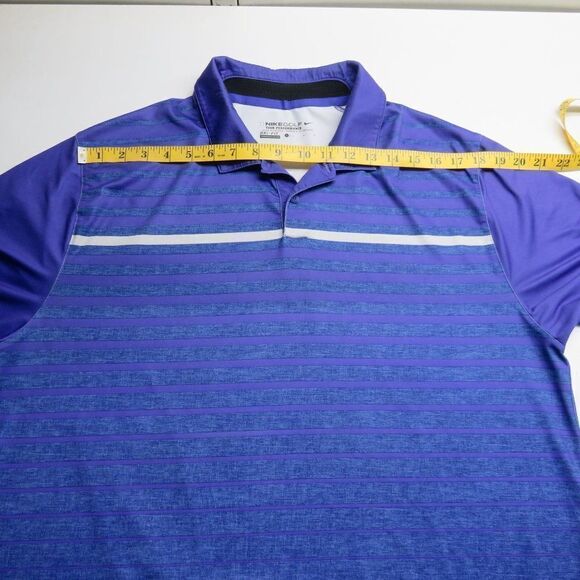 Nike Golf Tour Performance Polo Shirt Men's Size Large Blue Purple Short Sleeve - Picture 9 of 9